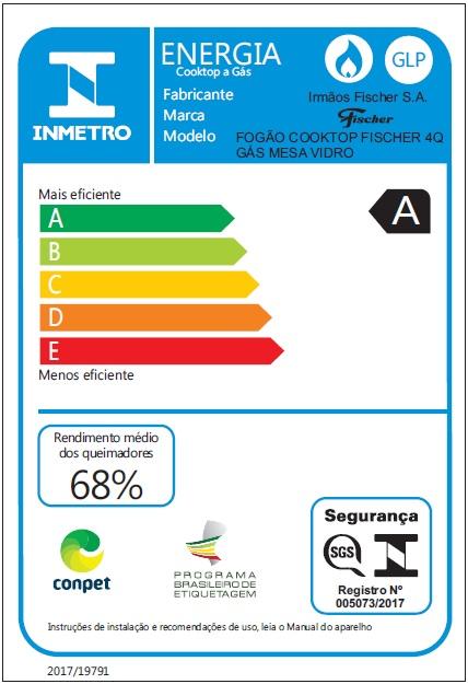 Imagem 2 do produto Cooktop Fischer 4 Bocas a Gás Preto