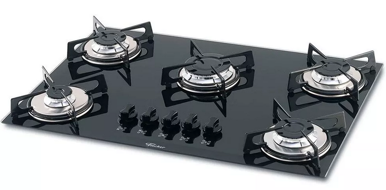 Imagem 1 do produto Cooktop Fischer 5 Bocas a Gás Preto