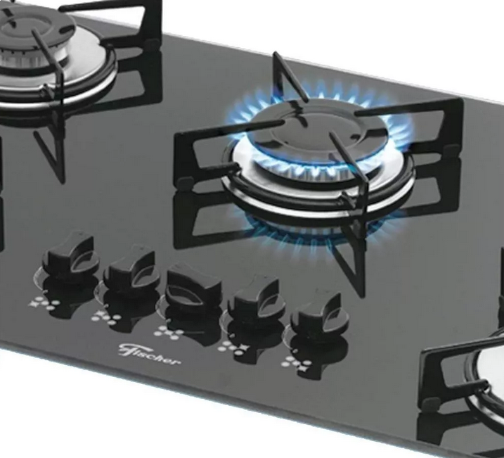 Imagem 2 do produto Cooktop Fischer 5 Bocas a Gás Preto