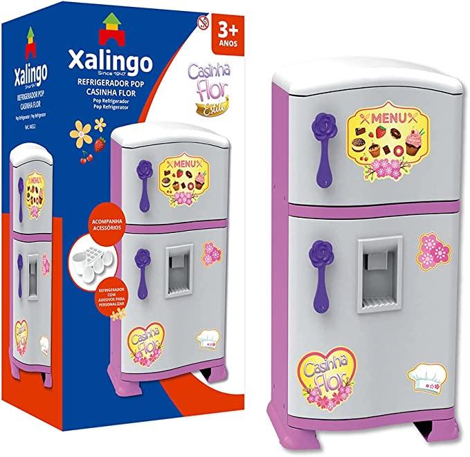 Imagem 2 do produto Refrigerador Xalingo Pop Casinha Flor Branco/Rosa