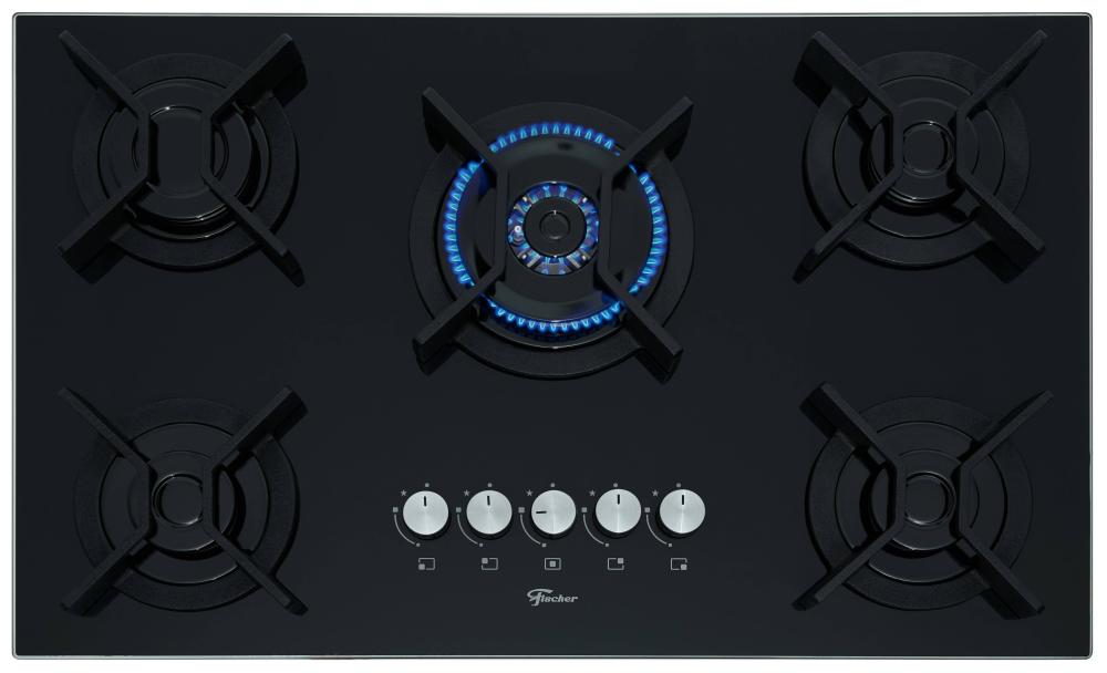 Imagem 1 do produto Cooktop Fischer 5 Bocas a Gás Preto