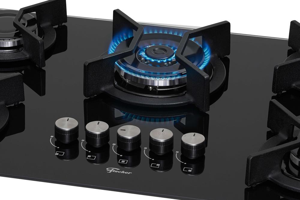 Imagem 2 do produto Cooktop Fischer 5 Bocas a Gás Preto