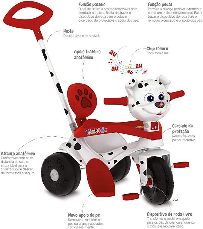 Última imagem em  miniatura do produto Triciclo Bandeirantes Doggy Branco/Vermelho