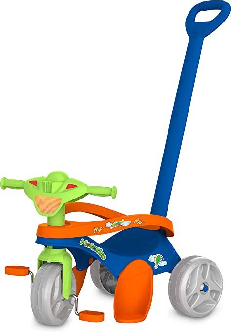 Imagem 2 do produto Triciclo Bandeirantes Mototico com Empurrador Azul/Laranja