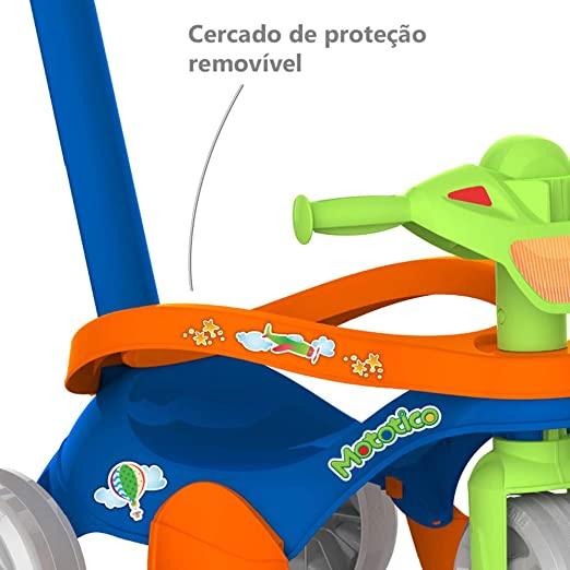 Imagem 3 do produto Triciclo Bandeirantes Mototico com Empurrador Azul/Laranja