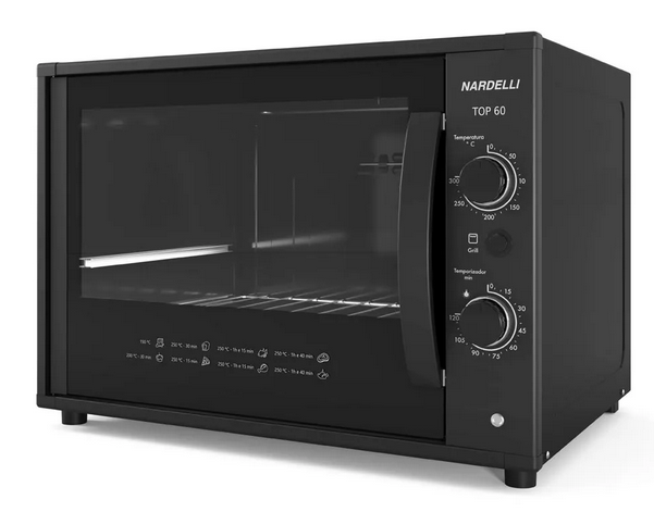 Imagem 1 do produto Forno Elétrico Nardelli Top 60 60 Litros Preto 220V