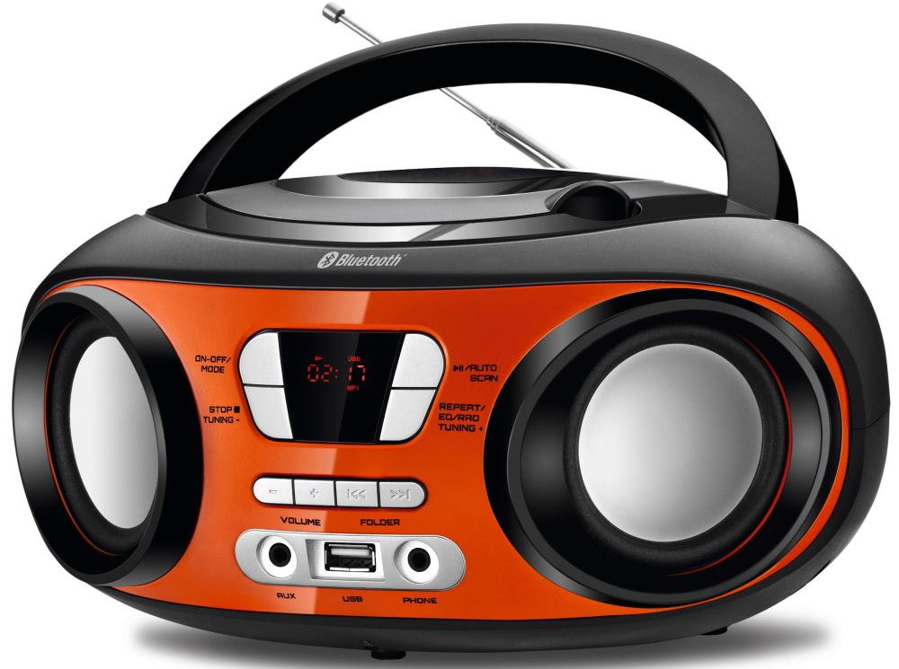 Imagem 1 do produto Rádio Portátil Boombox Mondial BX-18 Preto/Laranja