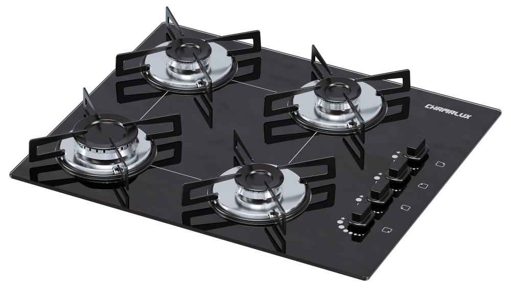 Imagem 1 do produto Cooktop Chamalux 4 Bocas a Gás Preto