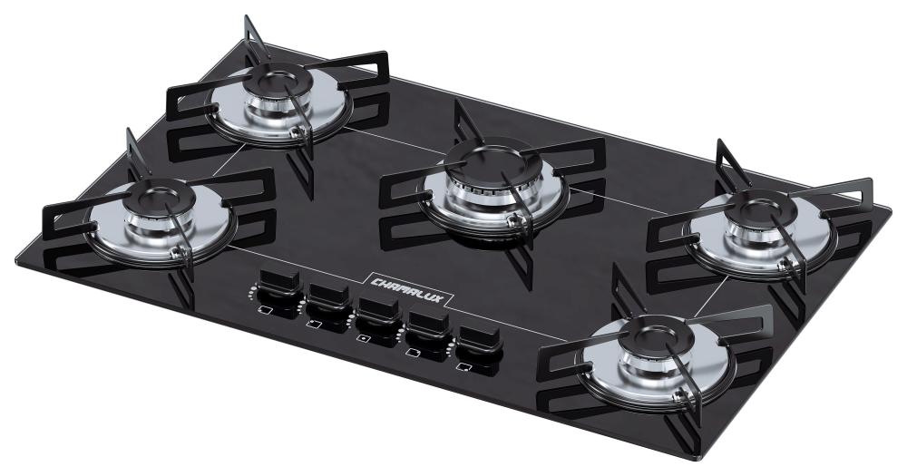 Imagem 1 do produto Cooktop Chamalux 5 Bocas a Gás Preto