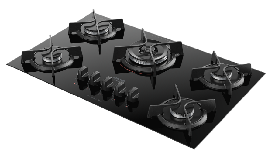 Imagem 2 do produto Cooktop Dako 5 Bocas a Gás Supreme Preto