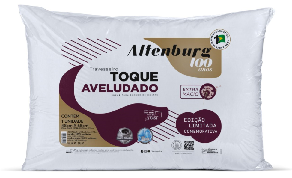 Imagem 1 do produto Travesseiro 48x68cm Altenburg Toque Aveludado