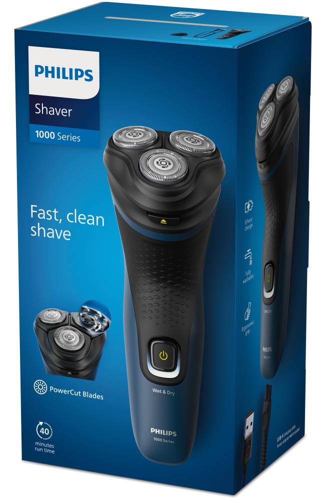 Imagem 2 do produto Barbeador Philips Shaver 1000 S1151/00 Bivolt Azul/Preto