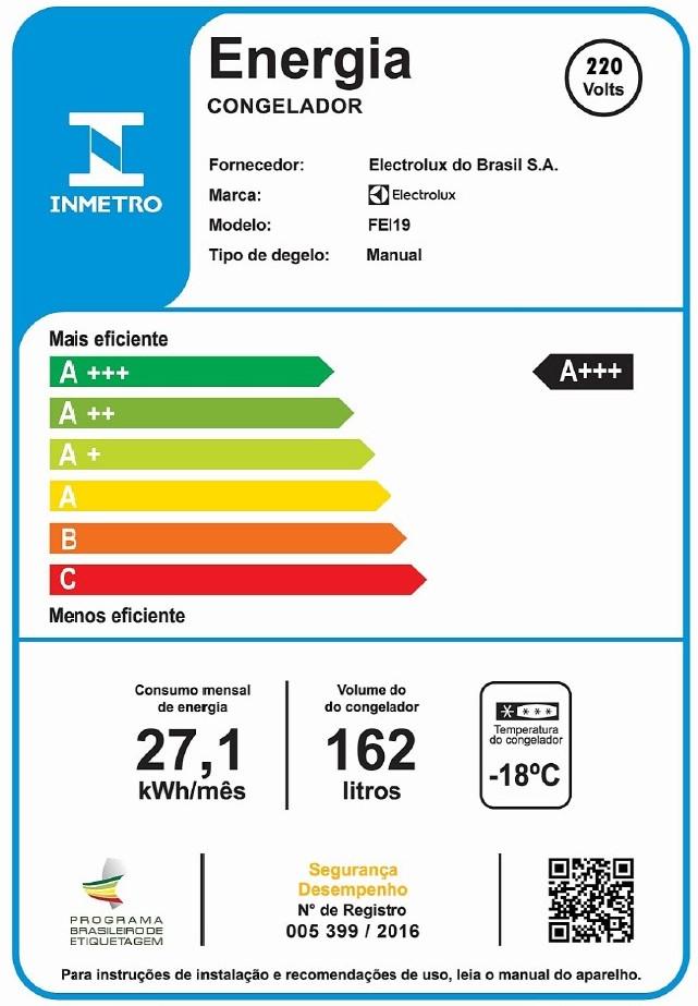 Imagem 3 do produto Freezer Vertical 1 Porta Electrolux FEI19 162 Litros Branco 220V