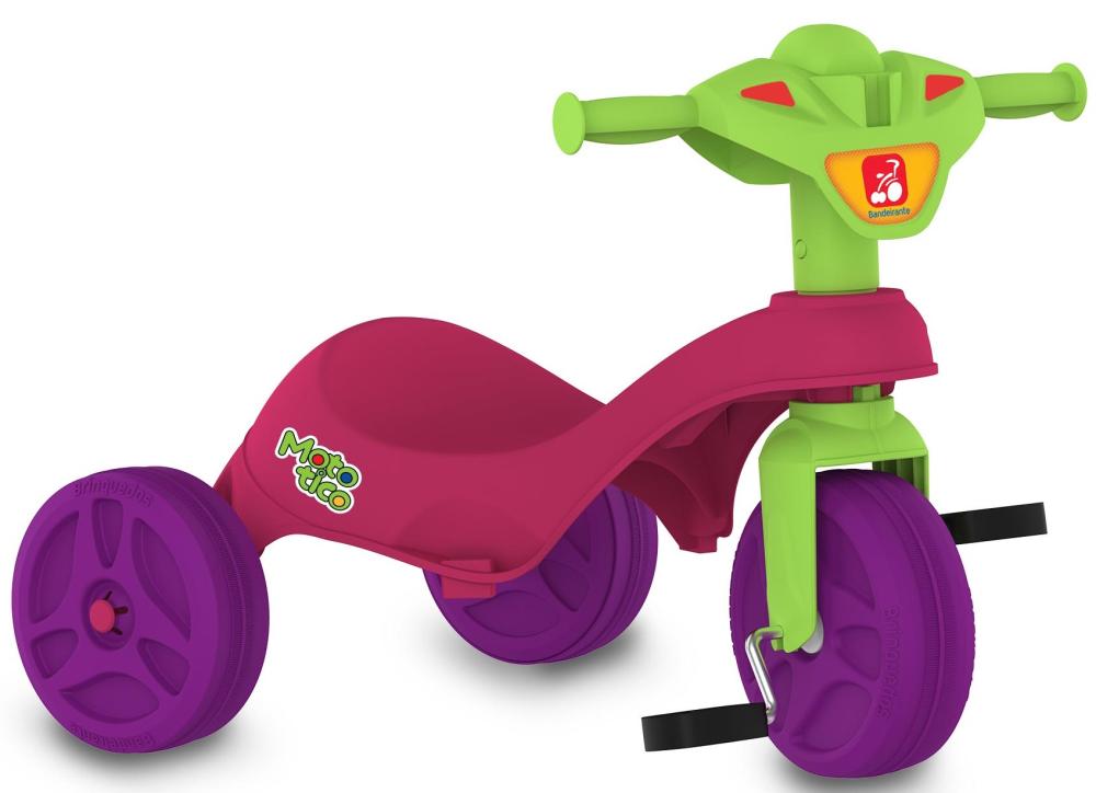 Imagem 2 do produto Triciclo Bandeirante Mototico 760 Rosa/Verde