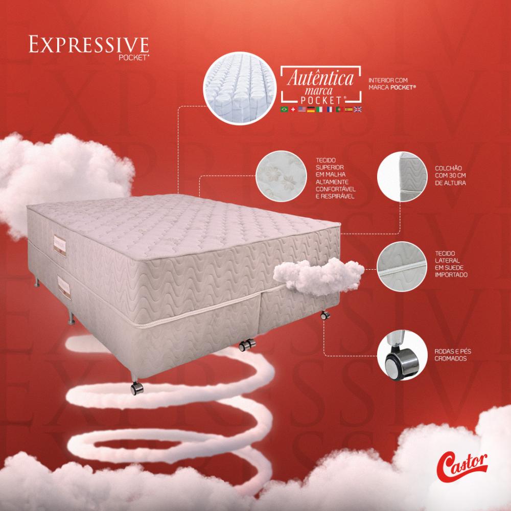 Imagem 4 do produto Base Cama Box Casal 1,58 Castor Expressive Marfim