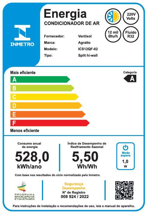 Última imagem em  miniatura do produto Ar-Condicionado Split Agratto Inverter Quente e Frio 12.000 BTUs Neo ICS12QF02