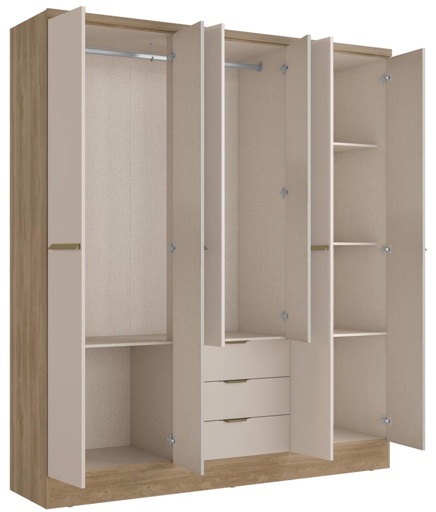 Imagem 4 do produto Guarda-Roupa Carraro New Bello 6 Portas 3 Gavetas Noce/Off White